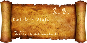 Kudlák Viola névjegykártya